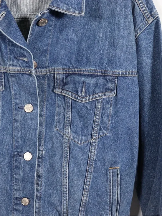 GAP Women’s Denim Jacket Size S Blue Jean Cropped Trucker Classic Casual - Picture 5 of 11